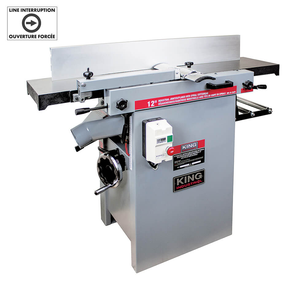 KING CANADA KC-12HJPC 12'' INDUSTRIAL JOINTER/PLANER WITH SPIRAL CUTTERHEAD