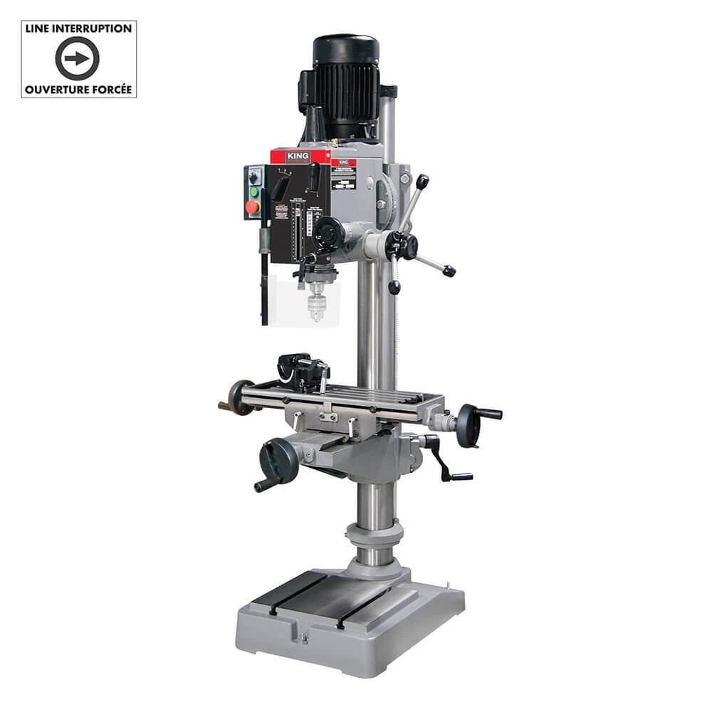 KING CANADA KC-40HC-6 21" GEARHEAD MILLING DRILLING MACHINE (600V, 3 PHASE)