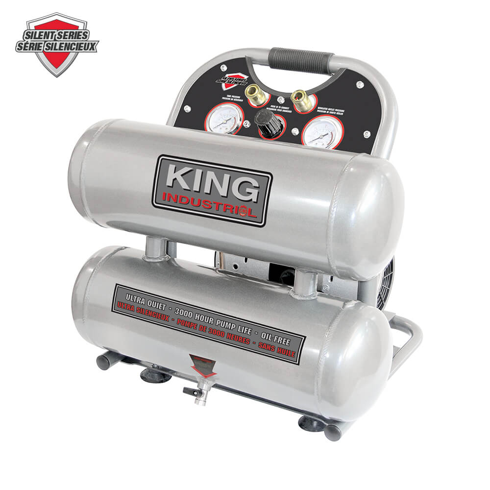 KING CANADA KC-4620A 4.6 GALLON ULTRA QUIET OIL-FREE AIR COMPRESSOR