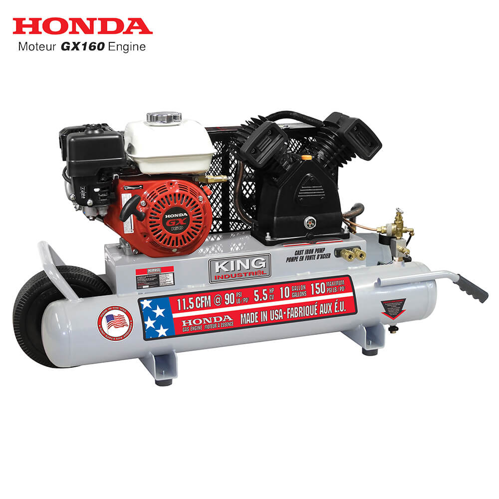 KING CANADA KC-5510G3 10 GALLON 5.5 HP GAS (HONDA) WHEELBARROW AIR COMPRESSOR