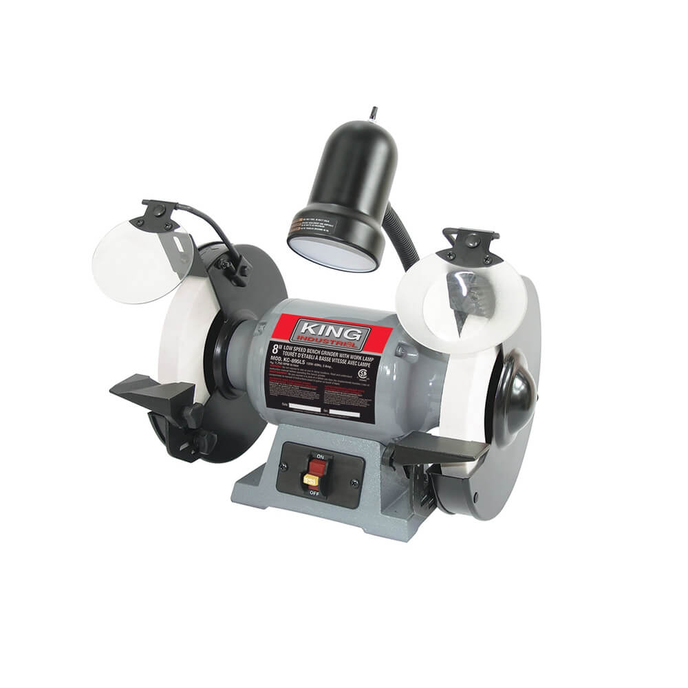 KING CANADA  KC-895LS  8" Low Speed Bench Grinder With Light