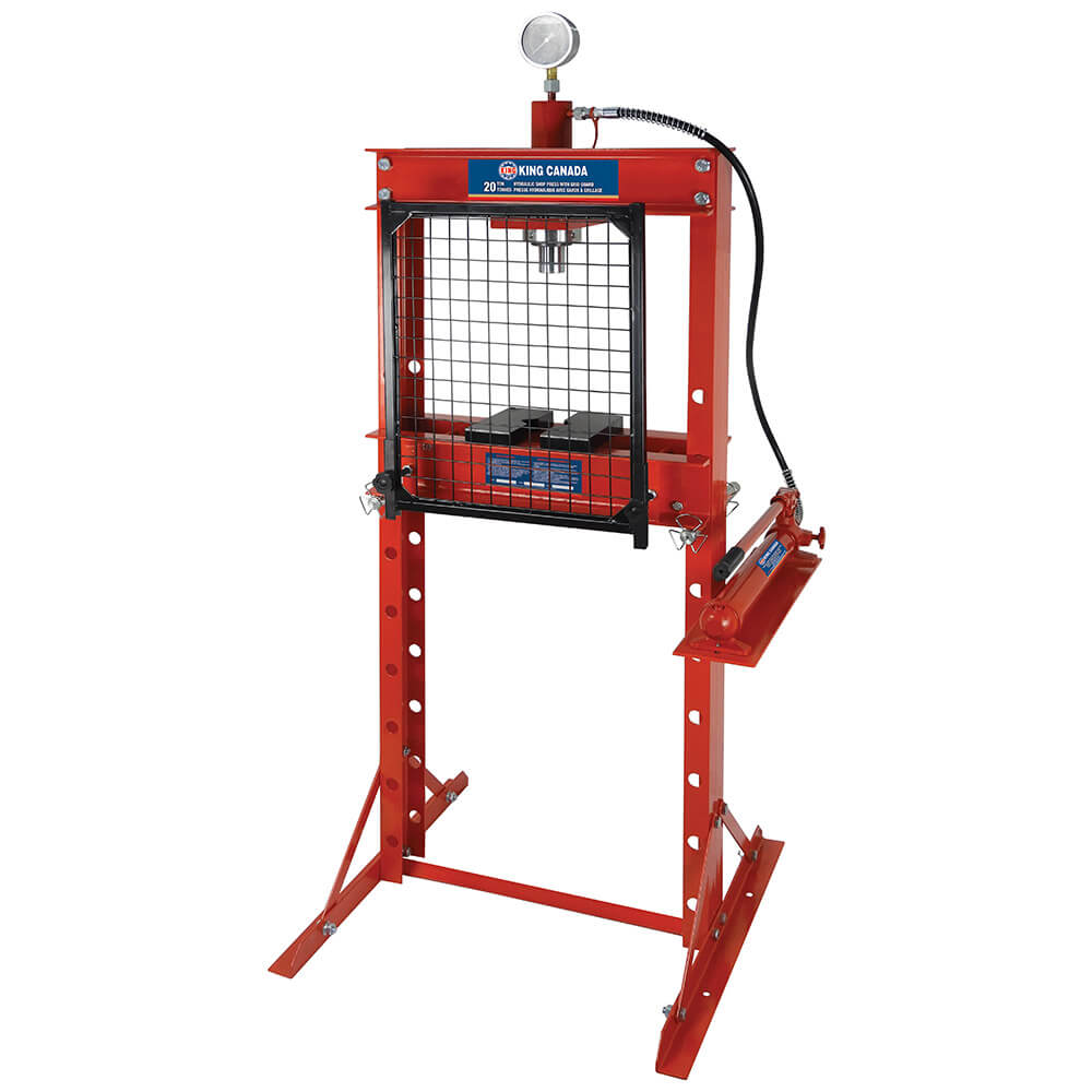 KING CANADA KHP-20T-GGN  20 TON HYDRAULIC SHOP PRESS WITH GRID GUARD