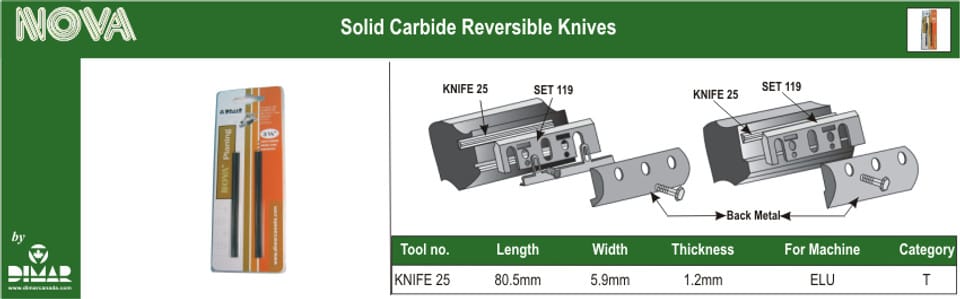 DIMAR KNIFE 25 PLANER KNIFE (sold per blade)