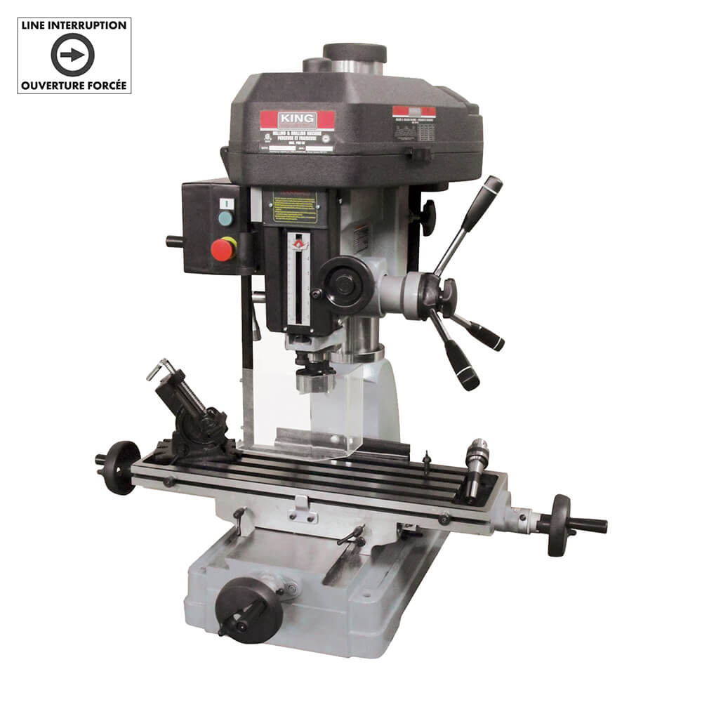 KING CANADA PDM-30 MILLING DRILLING MACHINE with SAFETY GUARD & LIMIT SWITCH