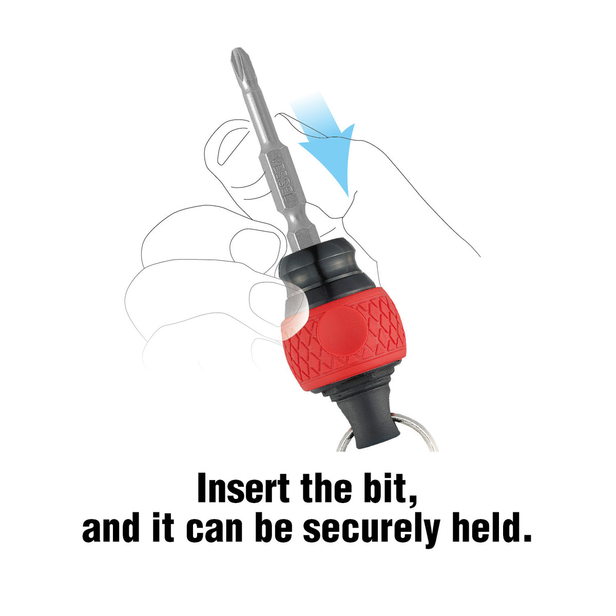 Ball Grip Carrying Bit Holder (Red)