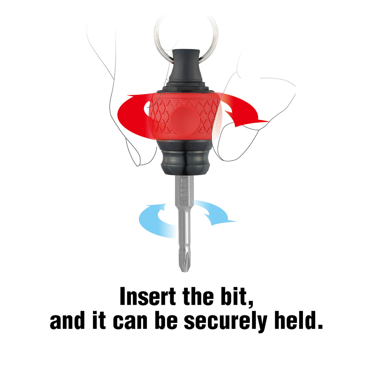 Ball Grip Carrying Bit Holder (Red)