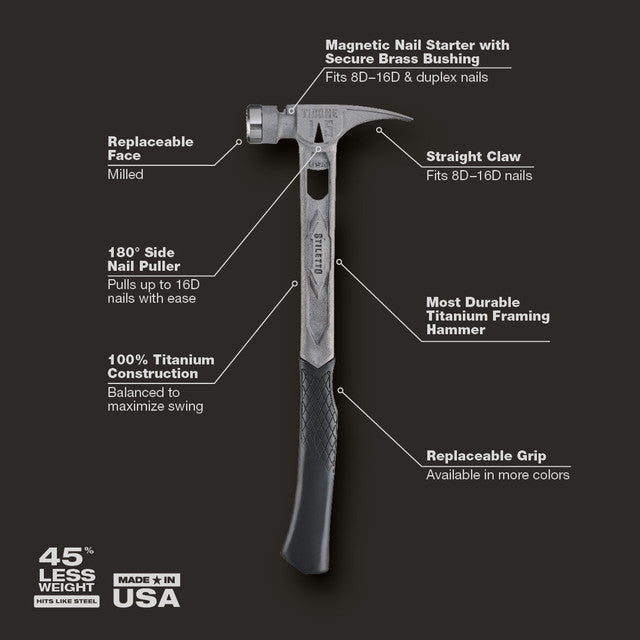STILETTO® TIB15MC 15oz TIBONE™ Milled/Curved Titanium