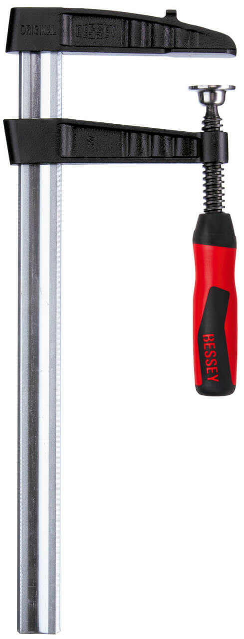 BESSEY TGK4.550+2K Clamp, woodworking, F-style, 2K handle, replaceable pads, 4.5 In. x 50 In., 1540 lb