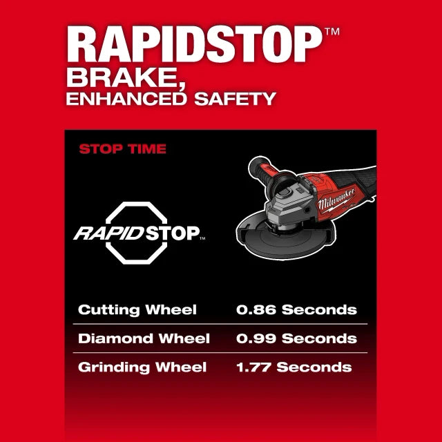 M18 FUEL 4-1/2"-6" Braking Grinder, Paddle Switch