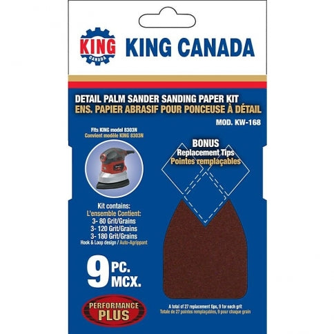 9-Piece Detail Palm Sander Sanding Paper Kit