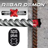 Rebar Demon SDS-Plus 4-Cutter Hammer Drill Bit – 5/8" × 10" × 12"