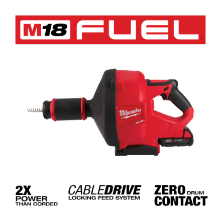 M18 FUEL 18V Lithium-Ion Cordless Drain Cleaning Snake Auger with 5/16-inch Cable Drive Kit