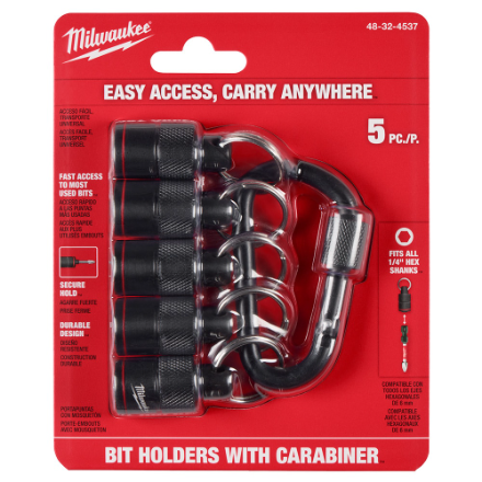 Bit Holder with Carabiner (5-Piece)