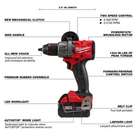 M18 FUEL 18V Lithium-Ion Brushless Cordless Combo Kit (7-Tool) w/ (2) 5.0 Ah Batteries, 2 Tool Bags