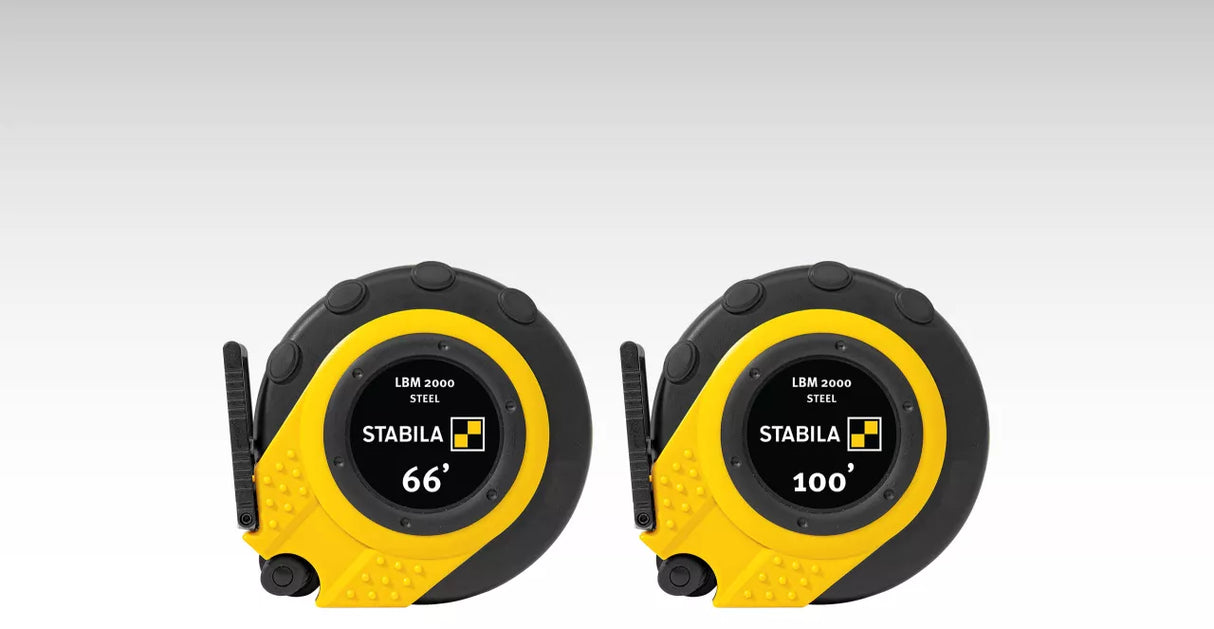 STABILA 30955 100FT Closed case tape LBM 2000 STEEL, steel blade, scale in inches